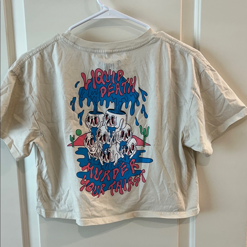 Liquid Death Desert Graphic Crop Top - Cream